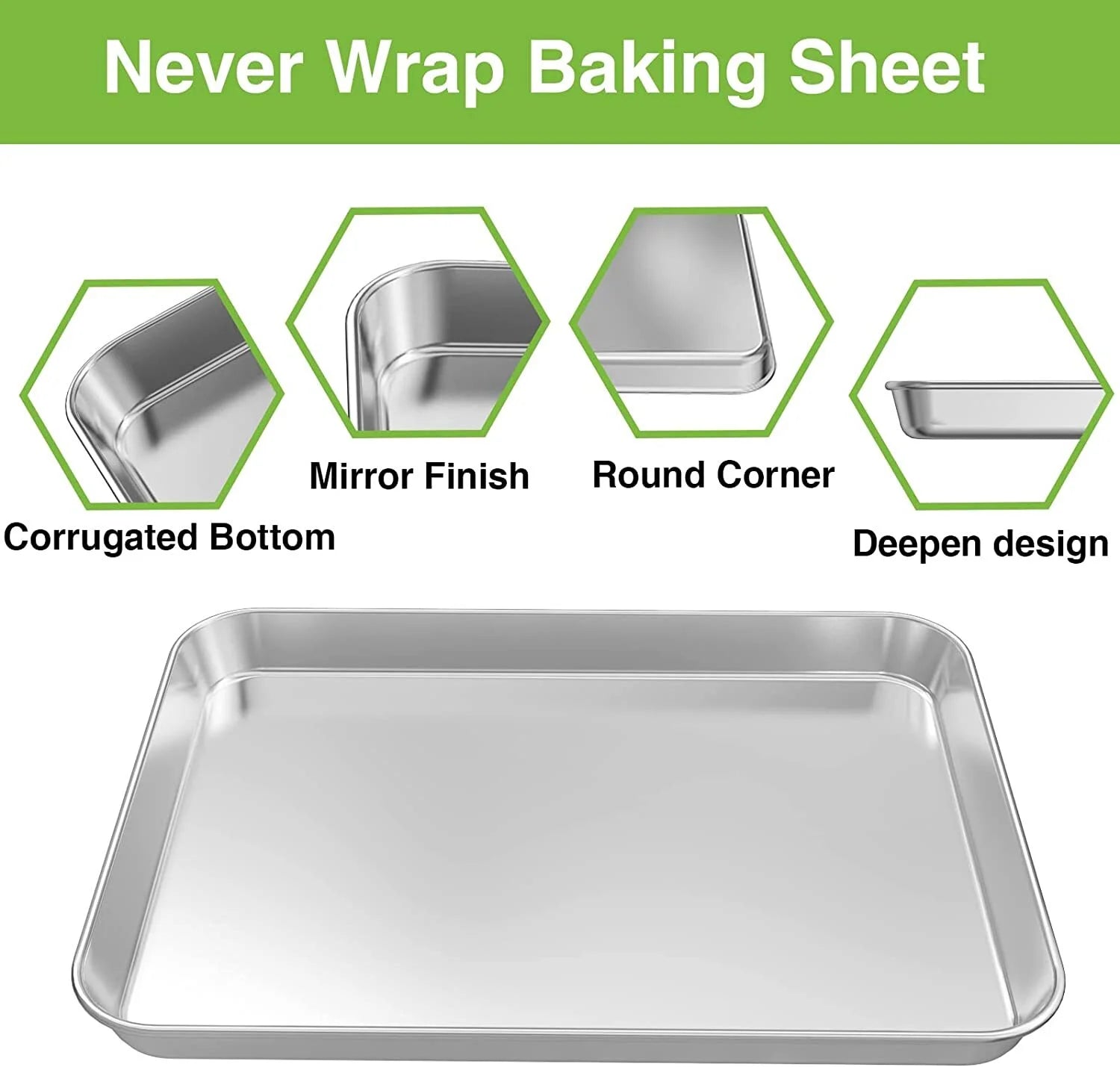 Set of 2 Stainless Steel Baking Sheets F608921