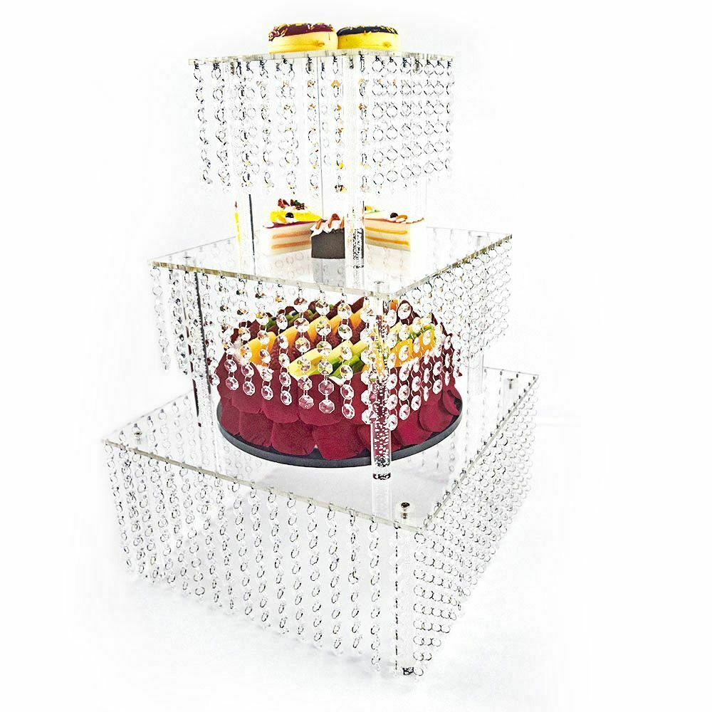 Set of 3 Clear Acrylic Cake Stands B86526