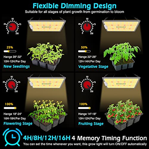 1000W LED Grow Light Full Spectrum with Timer H4417