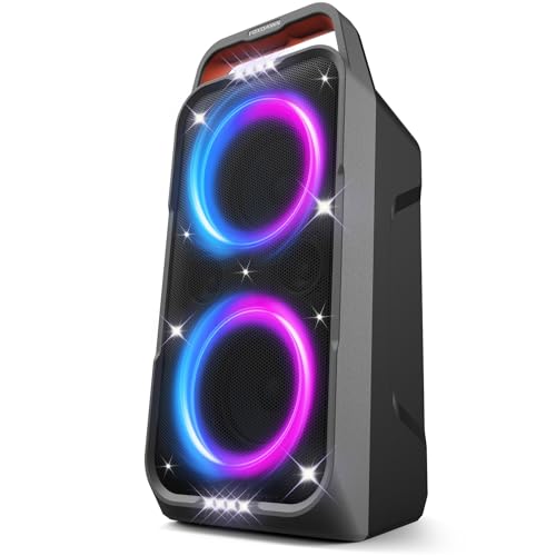 Portable Bluetooth Speaker with Deep Bass and LED Light Show N547290