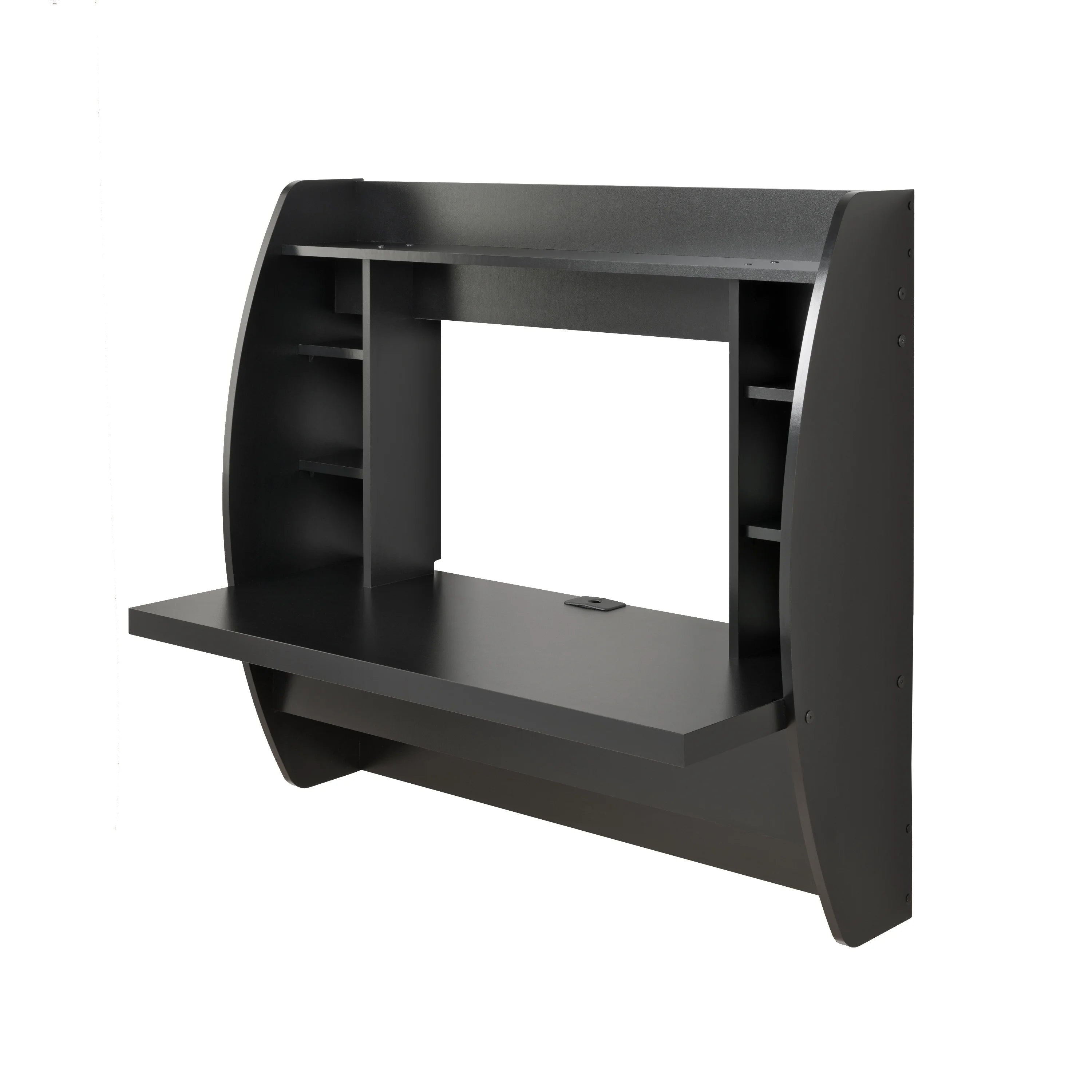 Black Wall Mounted Desk with Storage U383