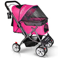 4 Wheels Folding Pet Stroller with Reversible Handle Bar S60426