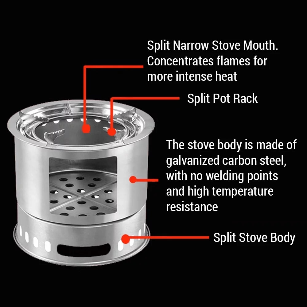 4 In 1 Camping Stove Portable Multi-functional Wood Stove I654