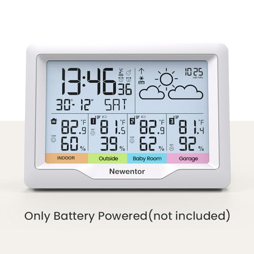 Black Wireless Weather Station with Atomic Clock I4871