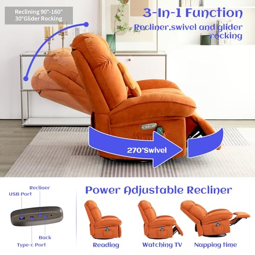 Green Power Recliner Chair with Heated and USB O396