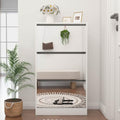 White Shoe Cabinet with 3 Flip Drawers & 2 Sliding Drawers U83976