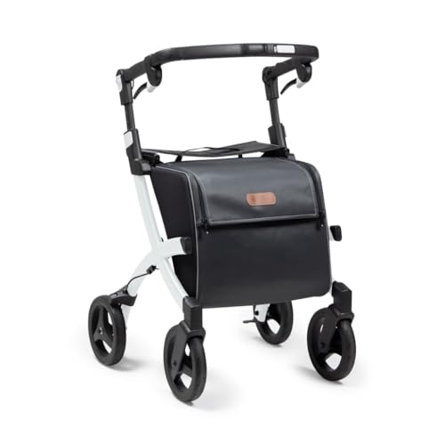Upright Rollator Walker with seat, Lightweight Folding Walker with Large Shopping Bag R4744