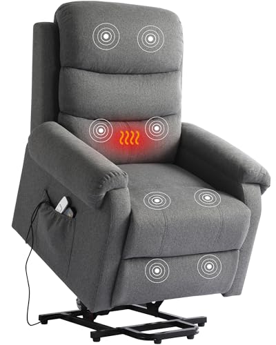Dark Blue Power Lift Recliner Chair with Heat and Massage O264601