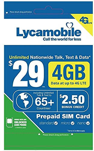 Prepaid SIM Card with Unlimited Plan B1039