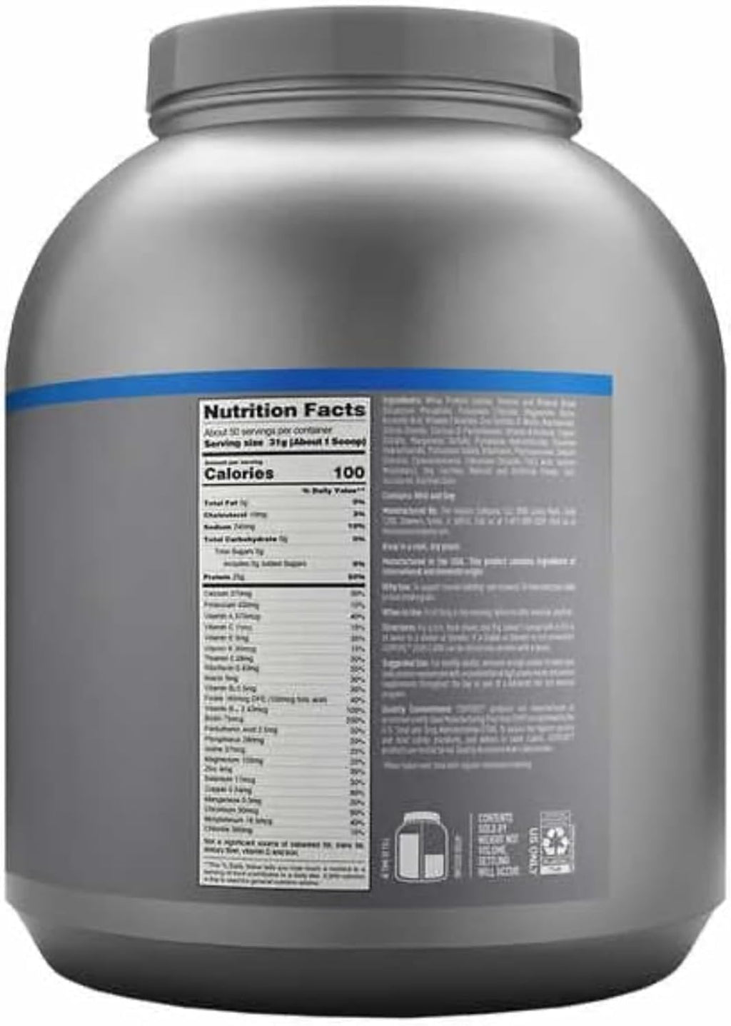 Zero Carb Whey Protein Powder Creamy Vanilla 3.4lb H713