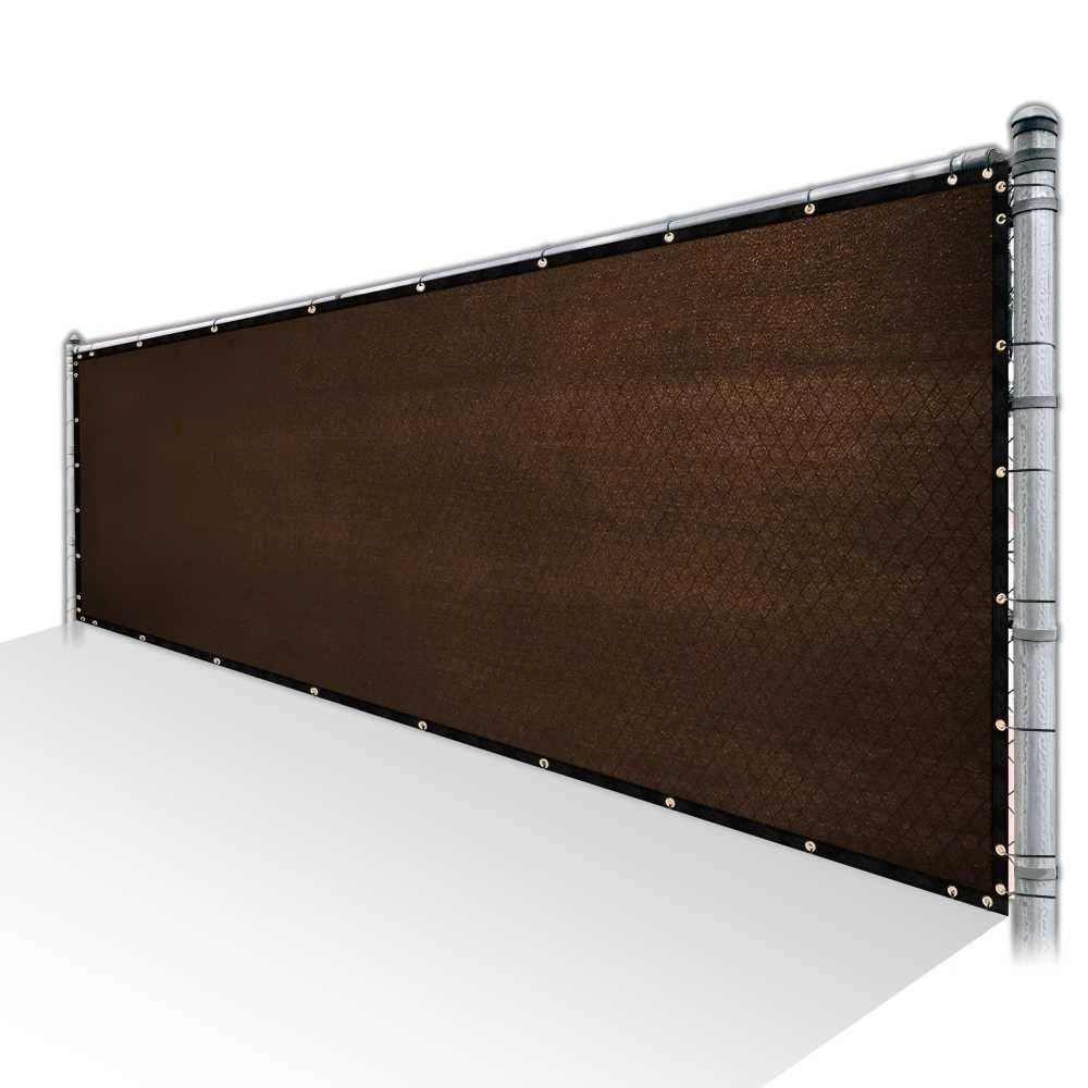 8 ft. x 200 ft. Brown Privacy Fence Screen Mesh with Reinforced Grommets X75589