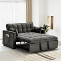 Black Velvet 2 Seater Convertible Sleeper Sofa with Pullout Bed R815218