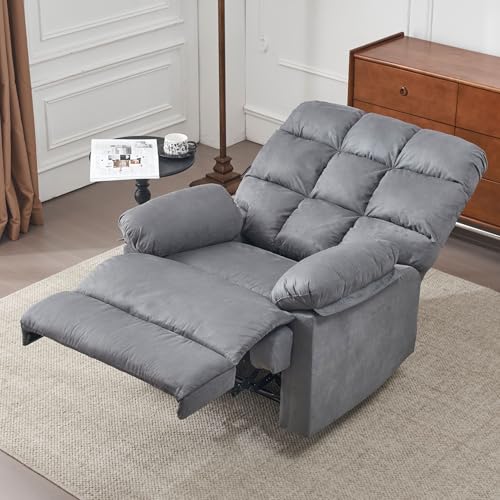 Gray Upholstered Rocking Recliner Chair M16042