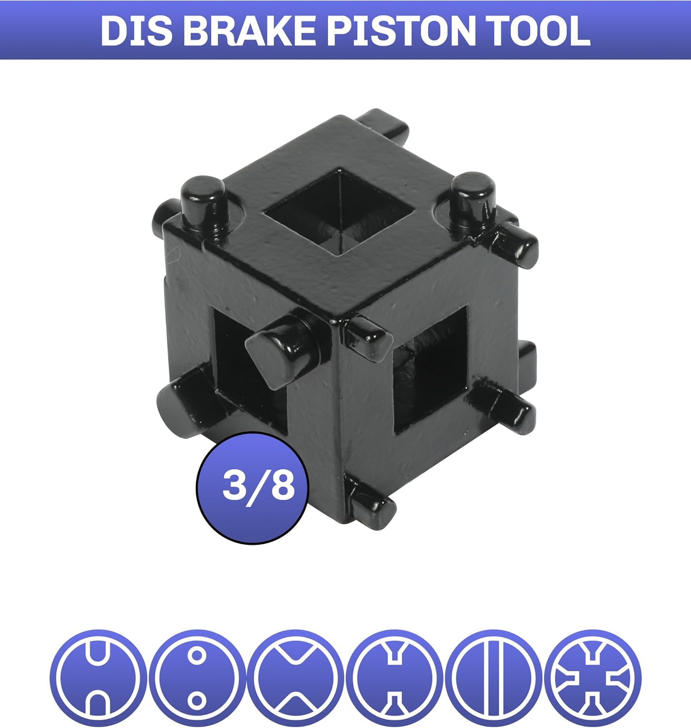 3/8" Disc Brake Piston Tool with 2PCS Brake Caliper Hangers T40857