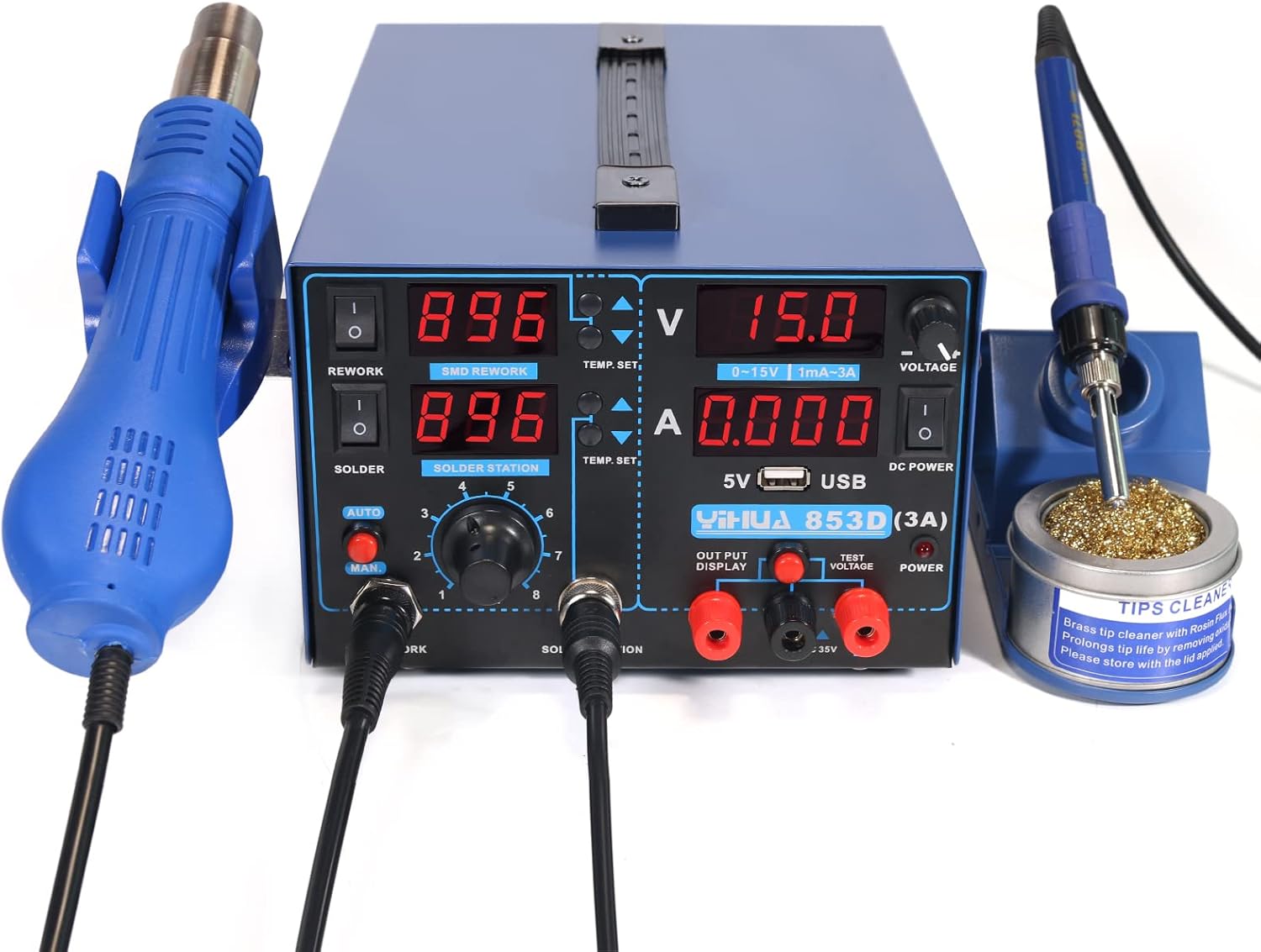USB 3A Soldering Station, Hot Air Rework Station and Power Supply F166159