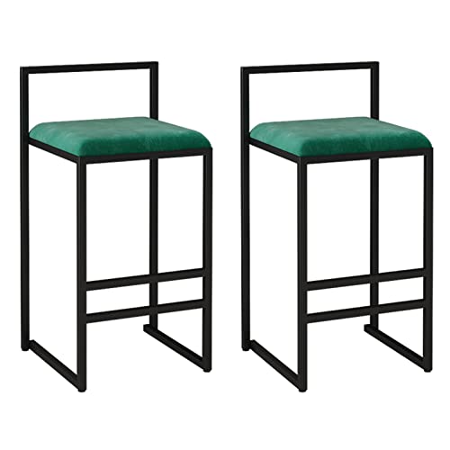 Set of 2 Low Back Wrought Iron Bar Stools F4331