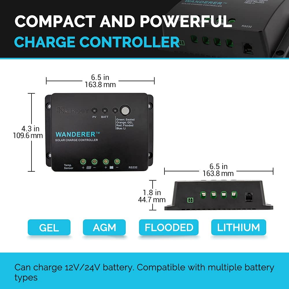 400 Watt 12 Volt Monocrystalline Solar Panel Bundle Kit with 4 pcs 100W Panel and 30A PWM Charge Controller D866