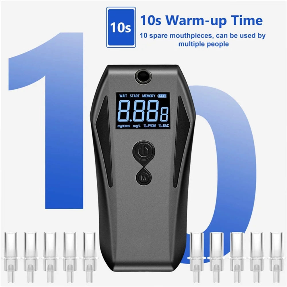 Portable Breath Alcohol Tester with 10 Mouthpieces K10441