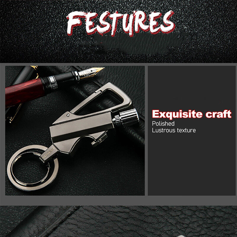 Metal Carabiner Bottle Opener Keychain Flint Fire Starter C806588