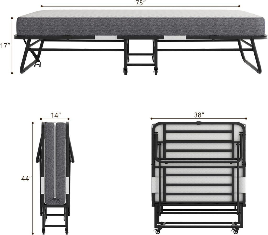 Twin Size Bed Frame with Memory Foam M213