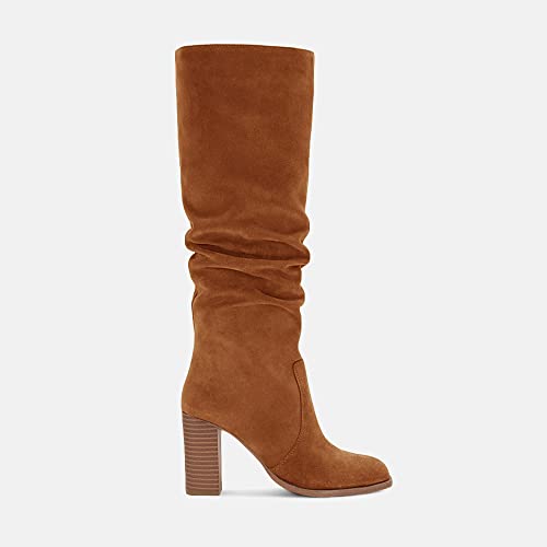 Womens Knee High Boots Chunky High Heel Square Toe Side Zipper Wide Calf Boot U1515