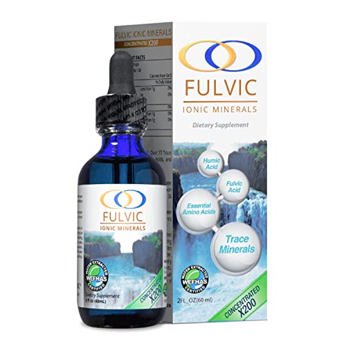 Fulvic Ionic Minerals X200 - BioActive Fulvic Acid, Humic Acid, Trace Minerals, Electrolytes & Essential Amino Acids - 5+ Month Supply L186604