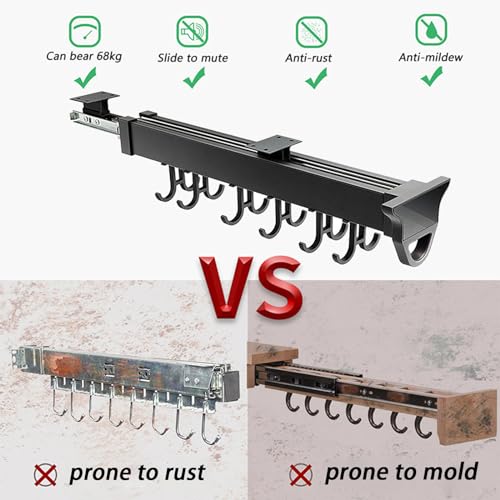 Multifunctional Slide Broom And Mop Organizer/storage, Hanging Garage Storage Rack (36cm/14.17inch) V1595