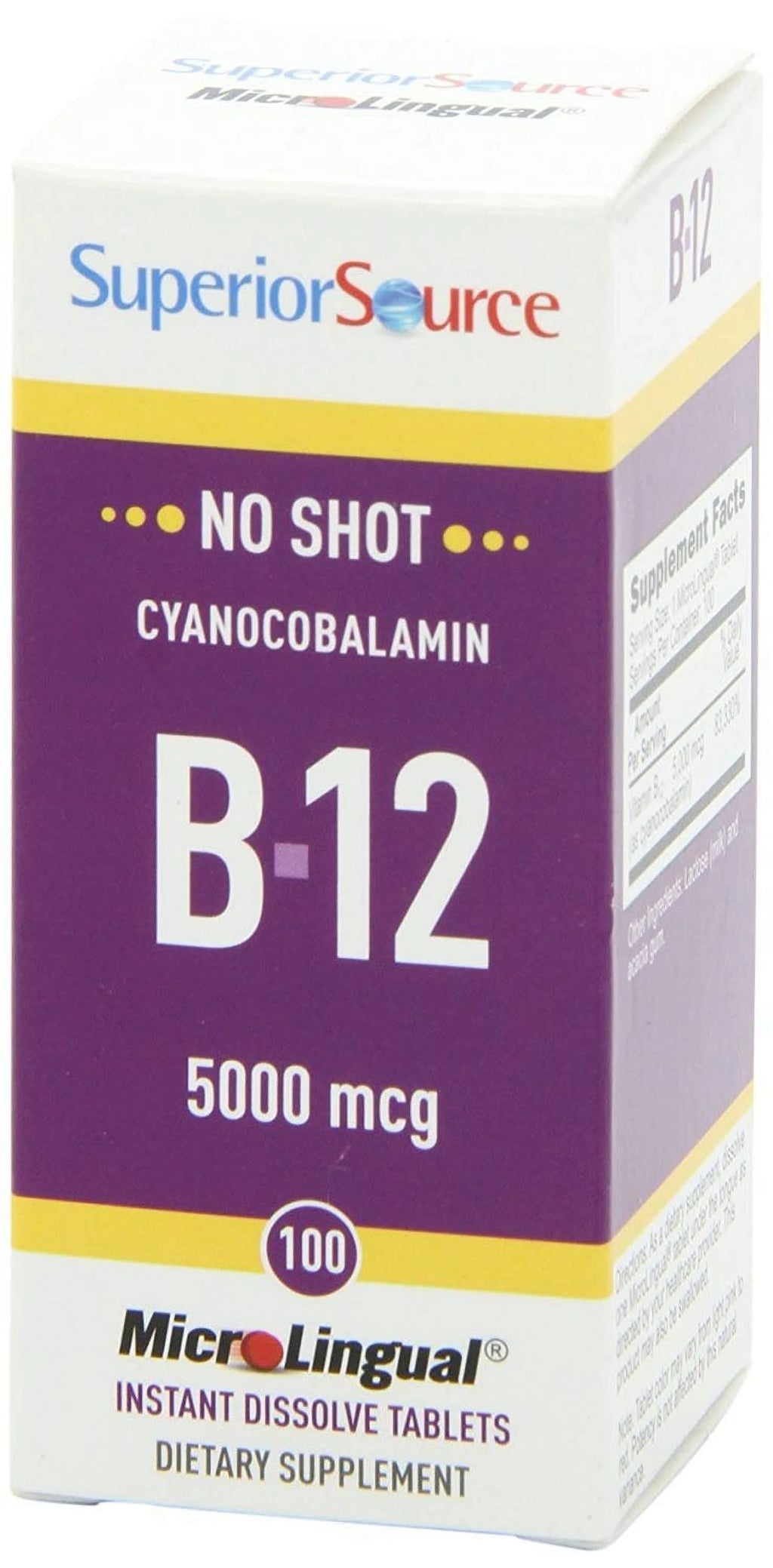 Vitamin B12 Tablets, 5000 mcg, 100 Count T399