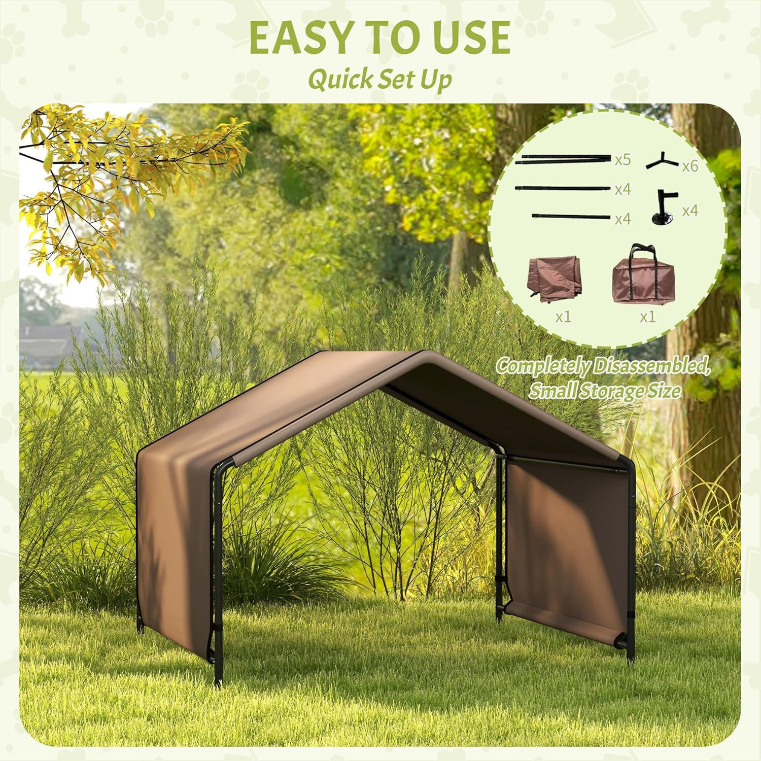 Brown Water Resistant Dog Tent R431482