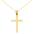 14 Karat Yellow Gold Diamond-Cut Cross Pendant with 18-inch Chain G88262