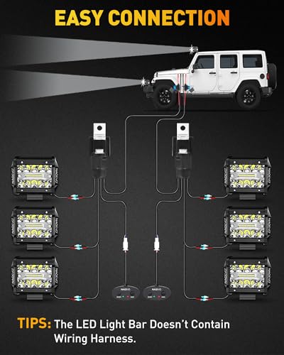 4 Pcs White LED Pod Lights F178