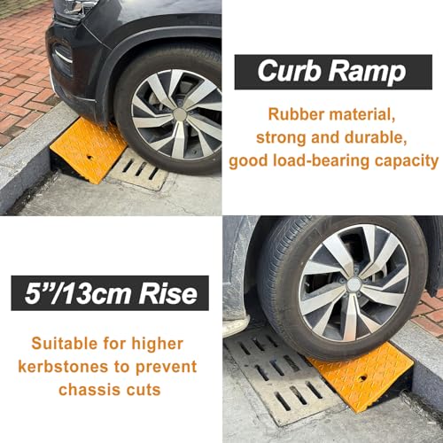 Black 39.3x9.8x4inch Rubber Curb Ramp O314