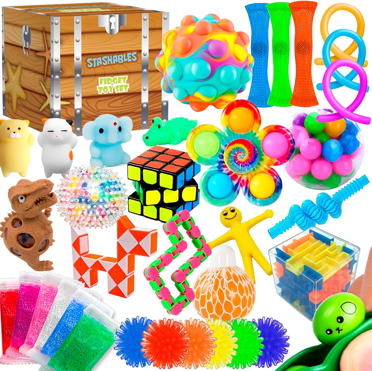 35pcs Fidget Toys Pack with Stress Balls and Fidget Cube Z5327