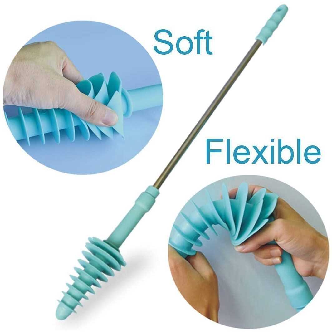 Toilet Plunger with Rubber Head Stainless Steel Handle O347