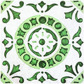 Green Medallion 20 Sq Ft Self Adhesive Vinyl Floor Tile U43955