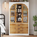 White 5 Door Armoire Wardrobe with Shelves, Hanging Space, Mirror, Drawers U444493