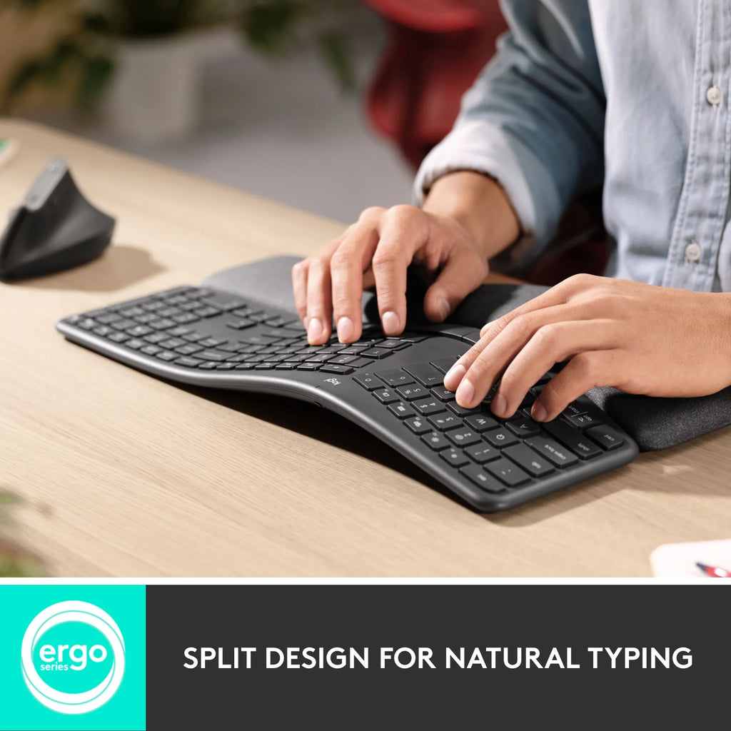 Graphite Ergonomic Split Keyboard with Wrist Rest F125996