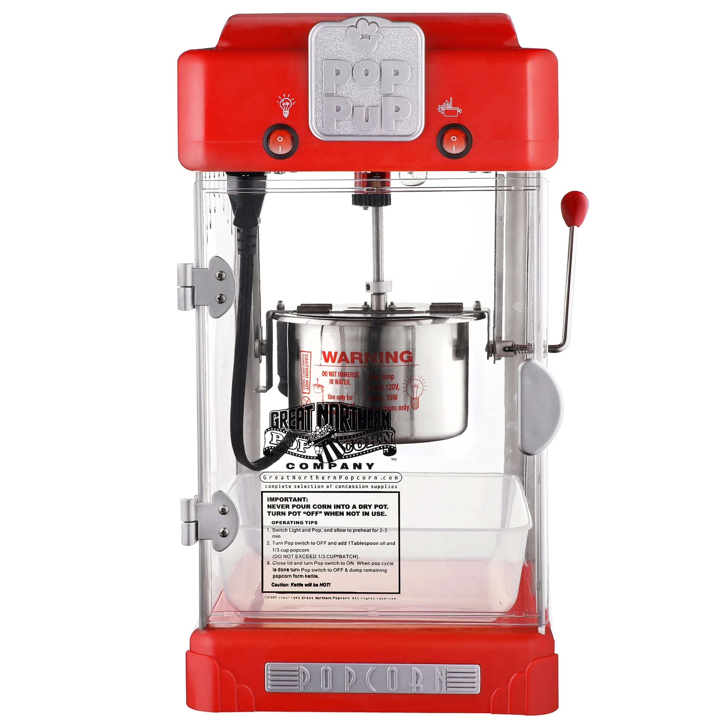 Red Popcorn Machine with 2.5oz Kettle U933