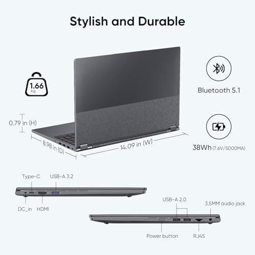 15.6" 2-in-1 Laptop, 16GB RAM, 512GB Storage, AMD Ryzen 3, FHD Touchscreen, Gray E76180