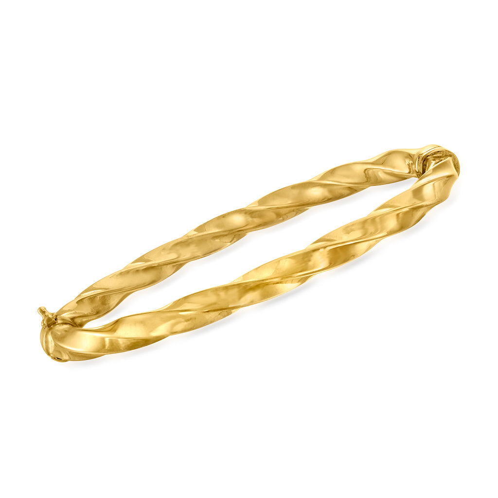 18kt Gold Over Sterling Twisted Bangle Bracelet H136