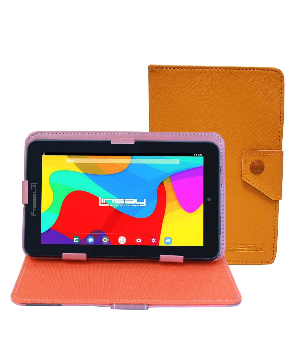 7 in. 2GB Ram 32GB Storage Android 10 Tablet with Brown Leather Case E26800