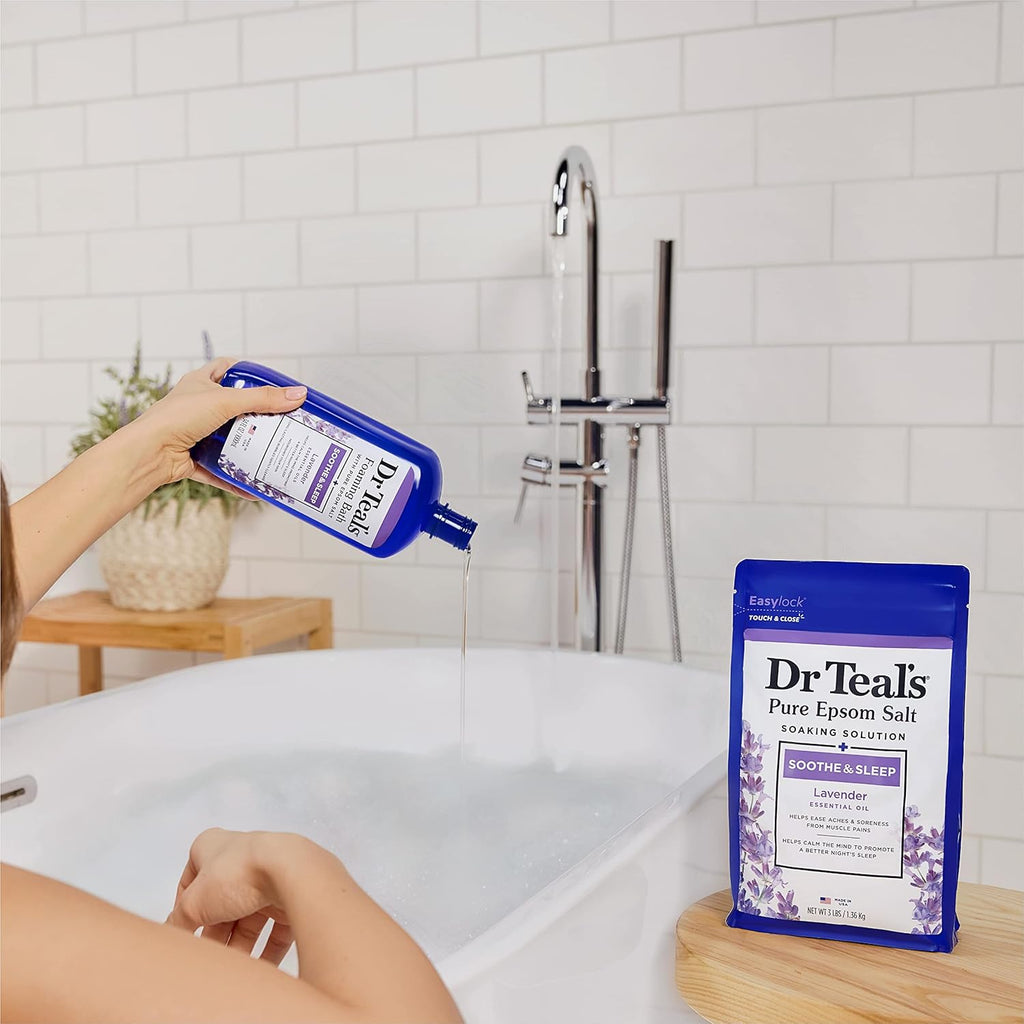 Lavender Epsom Salt Soaking Solution and Foaming Bath Combo Pack E6735
