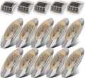 10x 6.5" LED Marker Light 16LED Clear/Amber Chrome & 5pcs 17 LED Clear Lens 53.75" Amber Cab Marker Roof Running Truck Cab Light Z9065