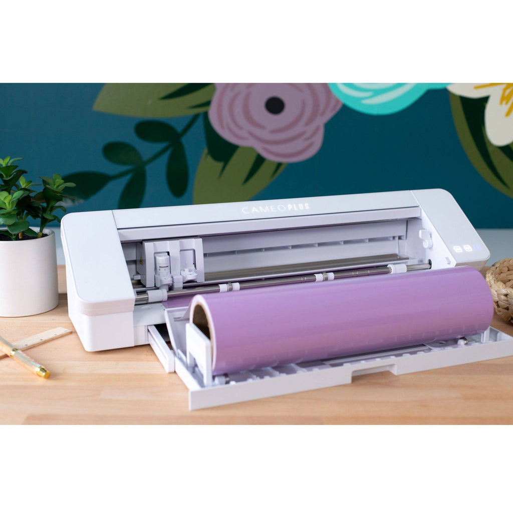 White Cameo 4 Plus 15x22 with Blade Pack, 38 Sheets Vinyl, HTV, Pens D4239