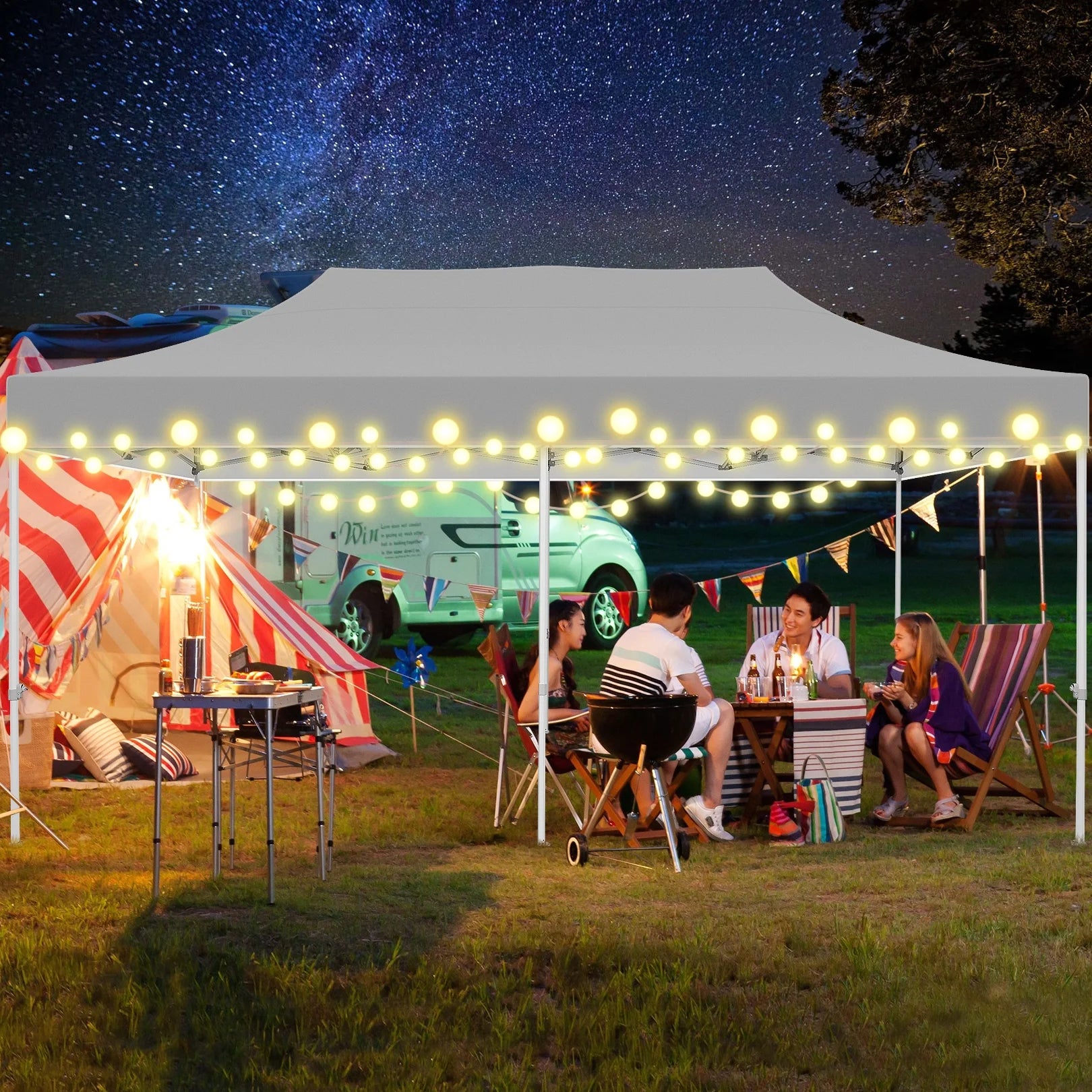 White 10'x20' Waterproof Pop Up Canopy Tent B1734