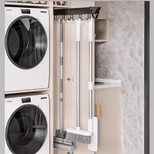 Multifunctional Slide Broom And Mop Organizer/storage, Hanging Garage Storage Rack (36cm/14.17inch) V1595