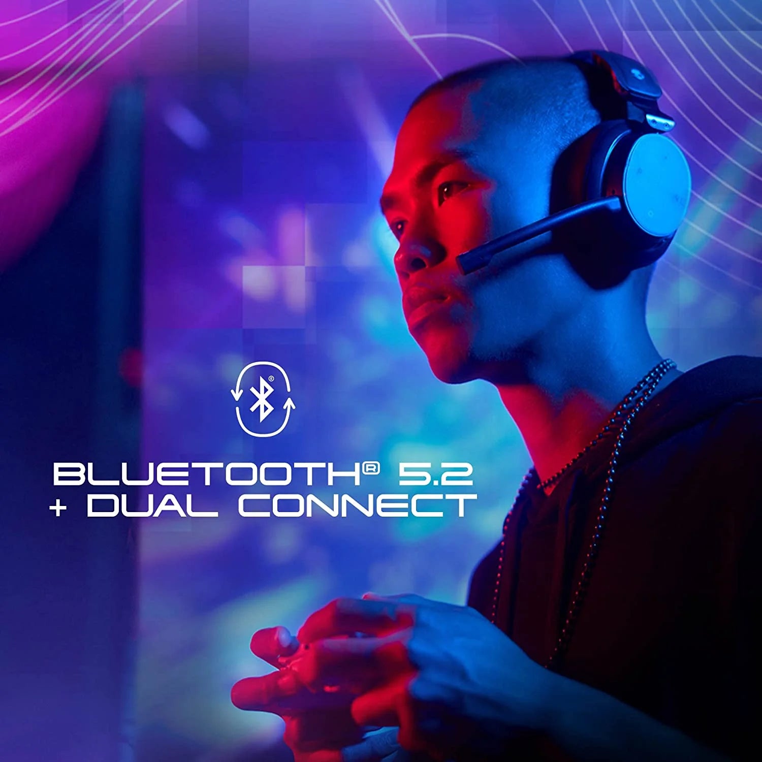 Black over-ear gaming headset V41620
