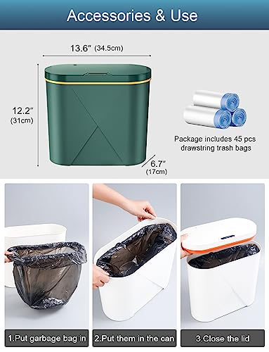 Green 4.2 Gallon Motion Sensor Trash Can R3558