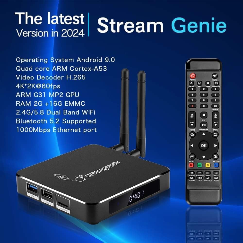 TV Stream Box with Dual WiFi Antenna and Remote K6876