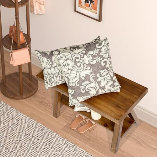 Solid Wood Farmhouse Storage Bench G5508